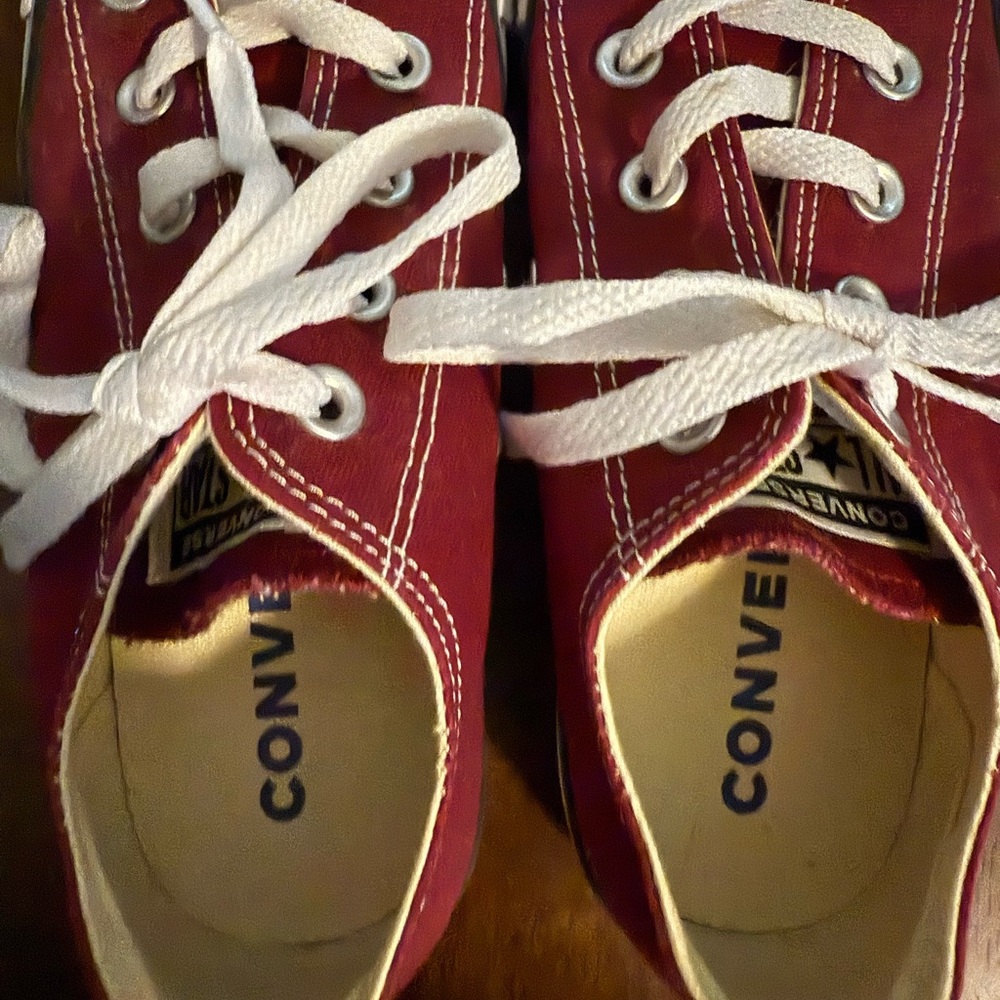 Converse Red Canvas Sneakers Low-Top Classic